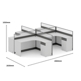 Cove-B Office Cubicle Partition L-Shaped Workstation Desk